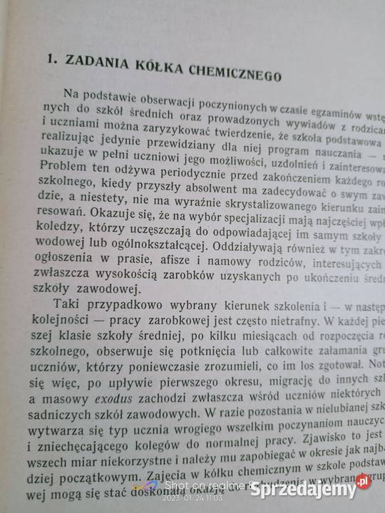 Stobiński książki Kółko chemiczne w szkole Warszawa