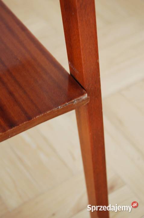 Stolik pod radio i TV PRL modernizm mahoń Lublin