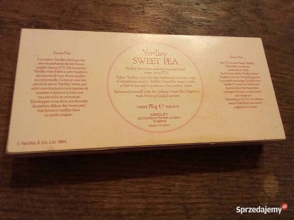 Yardley SWEET PEA 3 perfumed soaps puste pudełko Warszawa