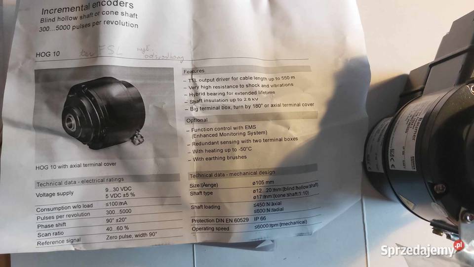 Enkoder inkrementalny HOG 10 DN 1024 I firmy Dąbrowa Górnicza sprzedam