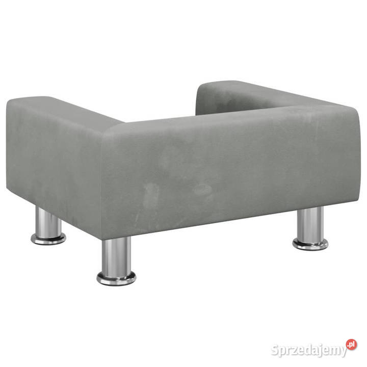 Sofa dzieci jasnoszara 50x40x265 aksamitna mazowieckie Warszawa