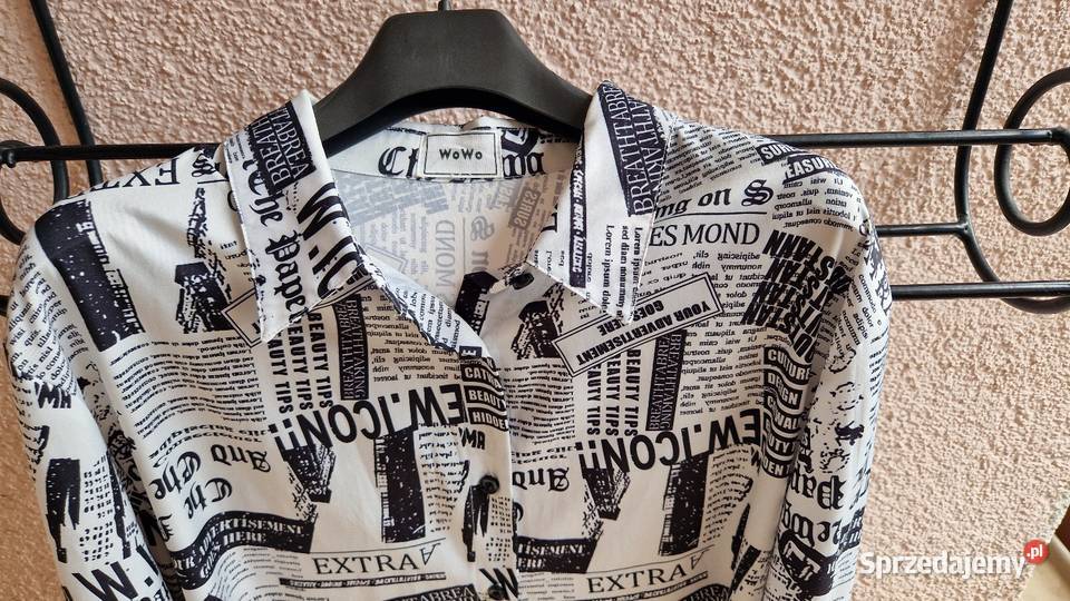 Oryginalny cienki płaszczyk z nadrukiem marka czarny Lublin