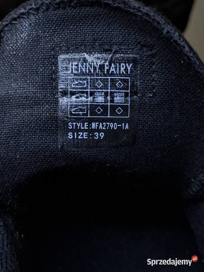 Czarne trampki Jenny Fairy 39 ekoskóra damskie Kraków sprzedam