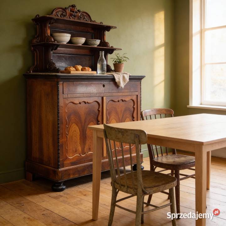 Francuski KREDENS orzechowy drewniana KOMODA z