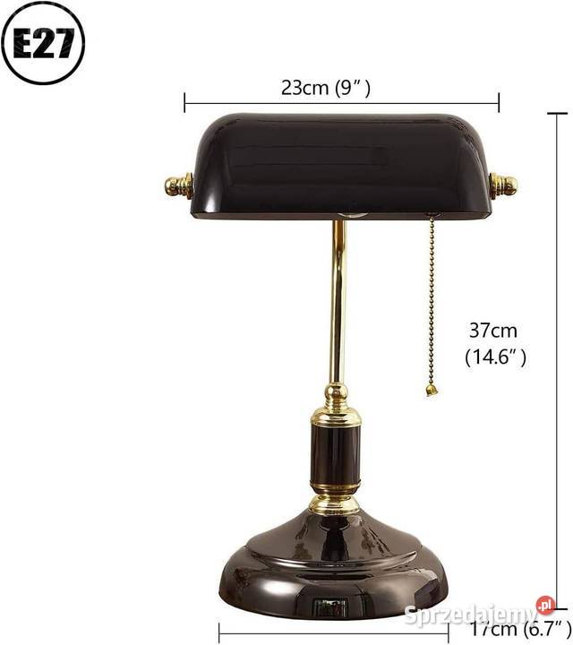 Czarna lampa stołowa w stylu vintage Zawiercie