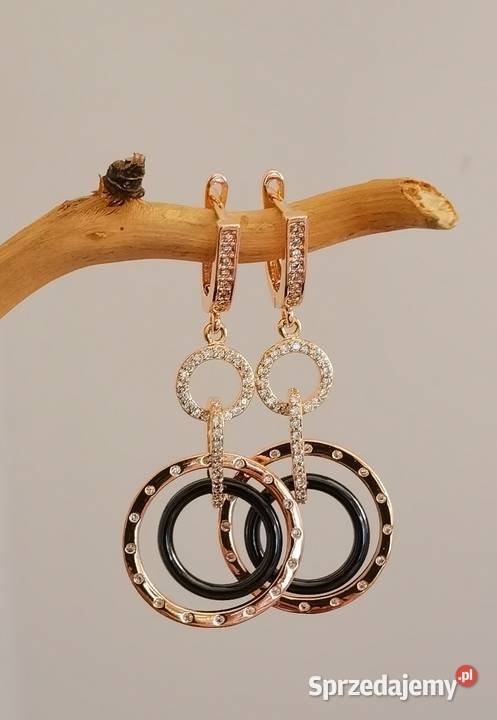 Eleganckie kolczyki ceramiczne złote Kołobrzeg sprzedam