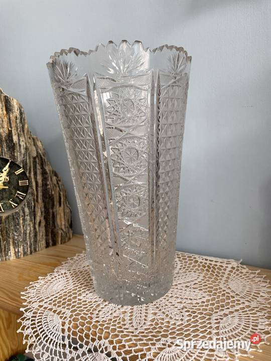 Krysztalowy wazon na zeby fantazyjne szlif dolnośląskie Jelenia Góra