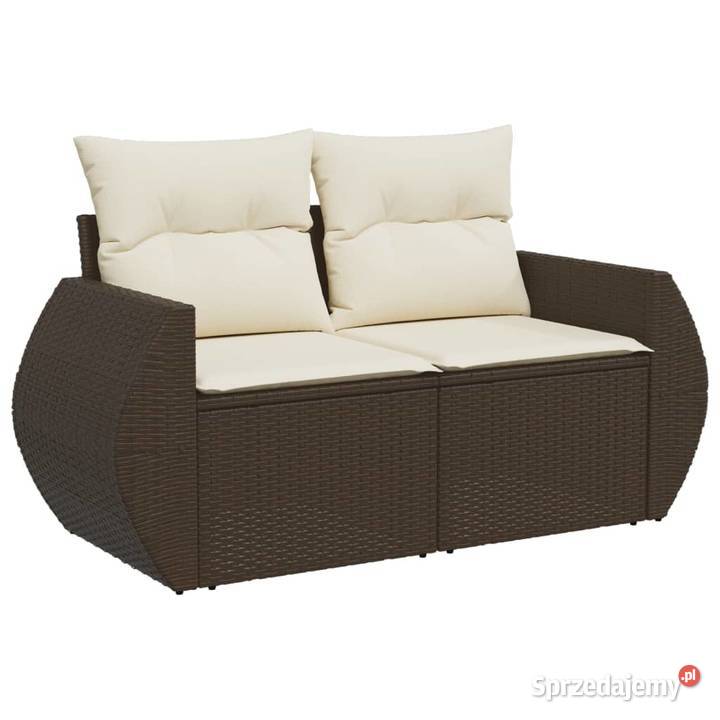 vidaXL Sofa ogrodowa z poduszkami 2osobowa