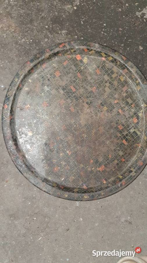 Stara taca metalowa ozdobna PRL mazowieckie