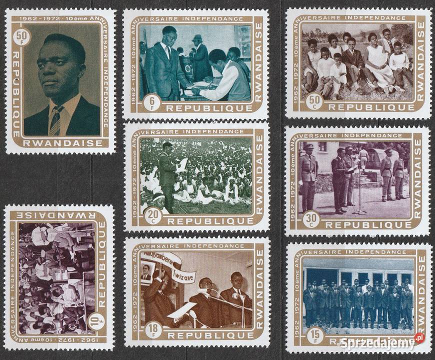 RWANDA 10 ROCZNICA NIEPODLEGŁOŚCI 1972 CZYSTE Łódź