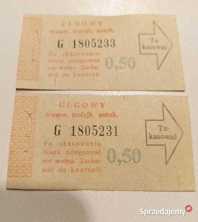 Bilet MPK Łódź G 050 z PRLu