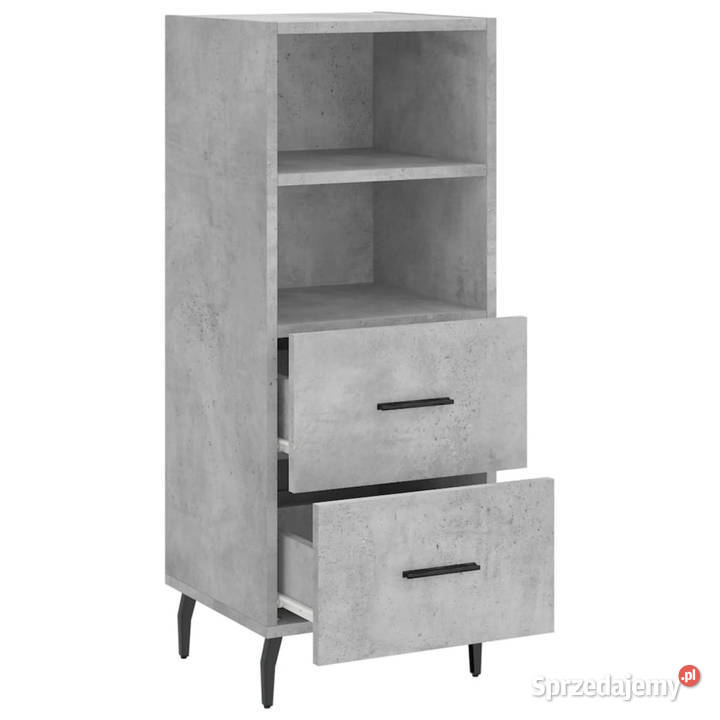 Szafka szarość betonu 345x34x90 materiał