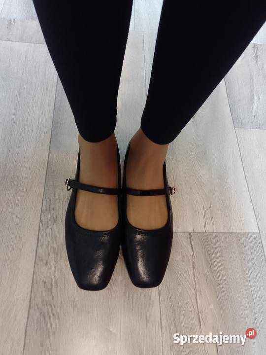 4243 Czarne baleriny wieczorowe z zapięciem NOWE Balerinki Kraków