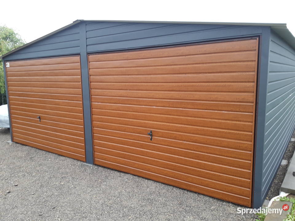 Garaż Blaszany Grafitowy z bramami wjazdowymi mazowieckie