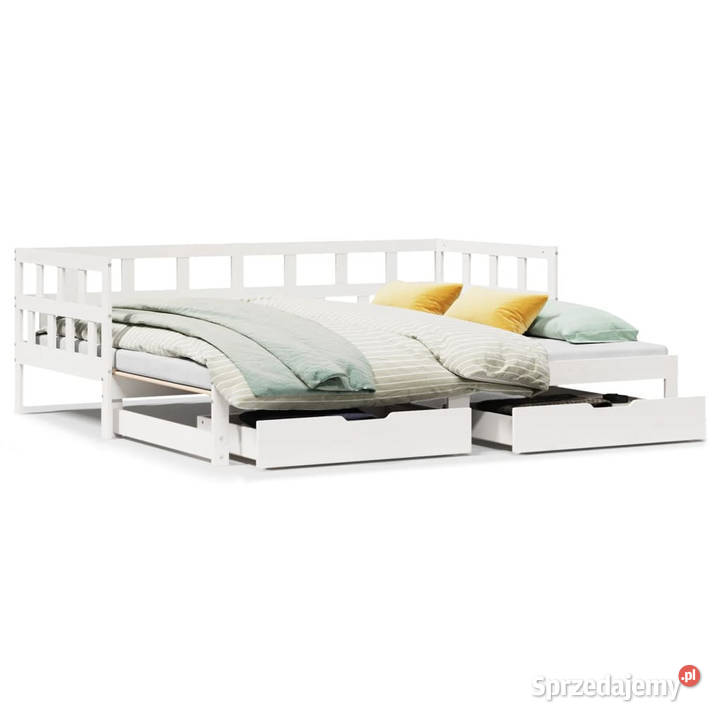 Sofa rozsuwana z szufladami bez materaca białe 68cm mazowieckie Warszawa