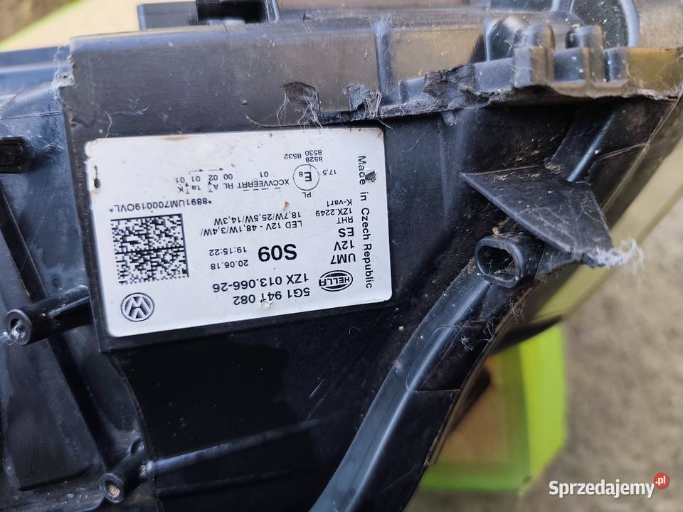 Lampa prawa Volkswagen Golf 7 full LED kujawsko-pomorskie Jabłonowo Pomorskie sprzedam