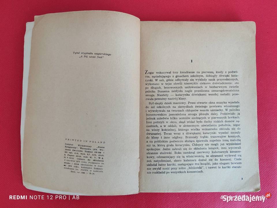 Chłopcy z Placu Broni Ferenc Molnar wyd z 1974 r śląskie Katowice
