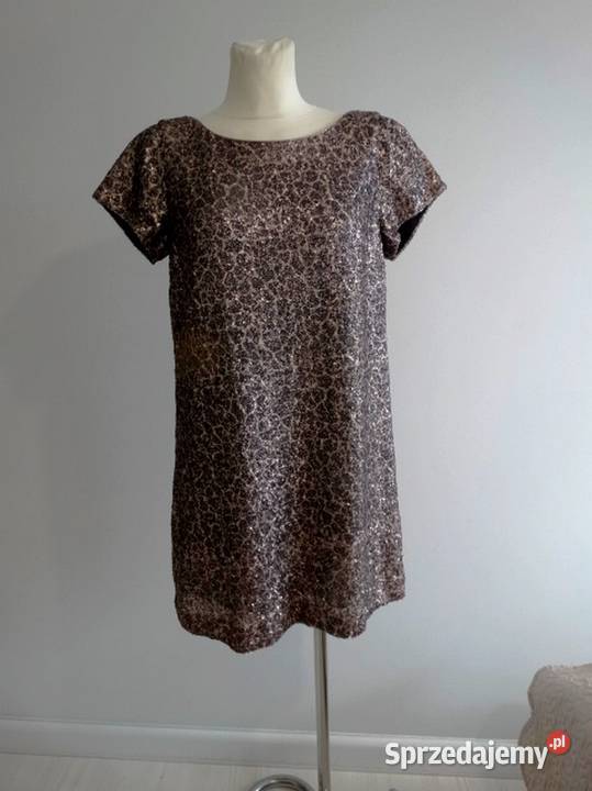 Sukienka Złota Cekinowa Balowa Wieczorowa Łomża sprzedam