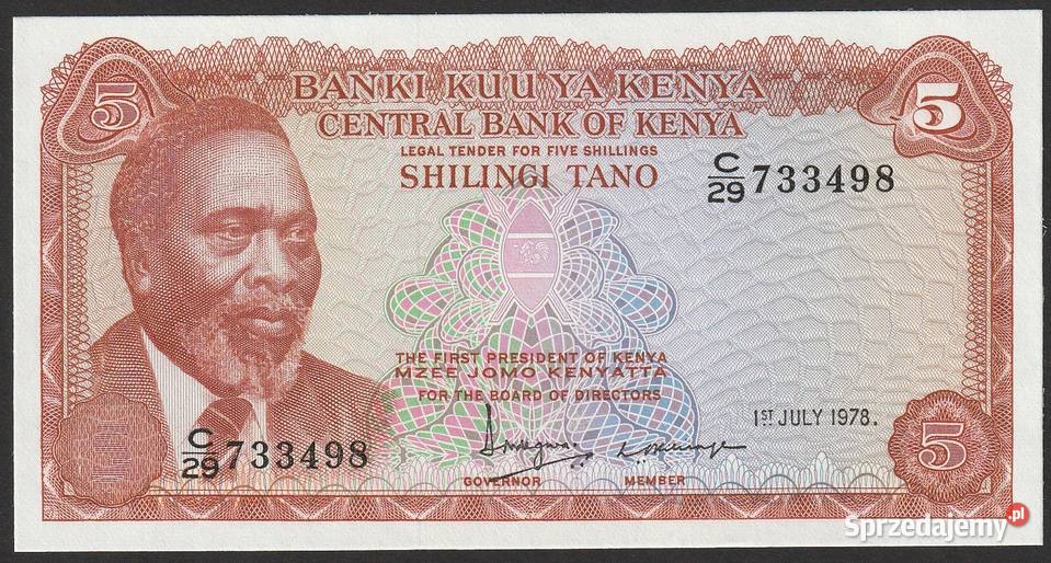 KENIA 5 SHILLING 1978 STAN BANKOWY UNC sprzedam