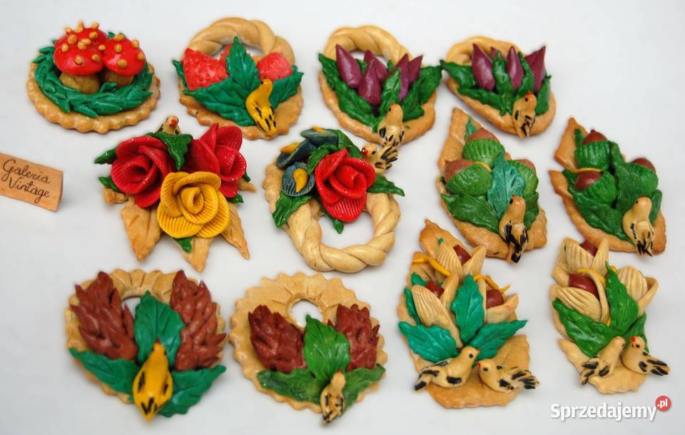 Precle wieńce ptaki kwiaty orzechy listki wielokolorowy Lublin