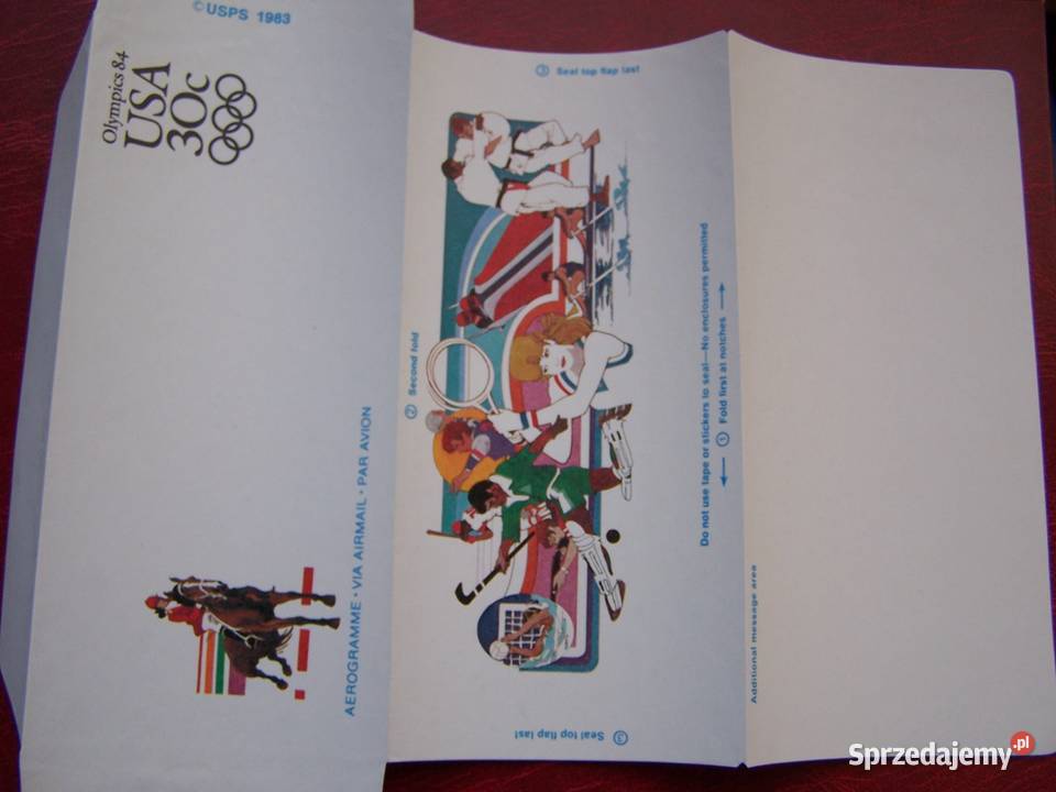 USA Aerogram Olimpiada Los Angeles 84 Tychy