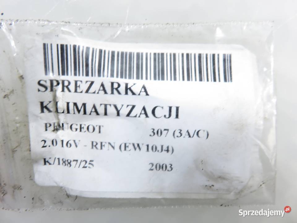 KOMPRESOR KLIMATYZACJI PEUGEOT 307 20 9655191580 osobowe