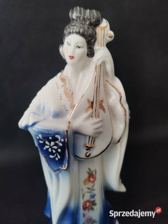 Stara unikatowa figurka Japonka Gejsza porcelana śląskie Katowice