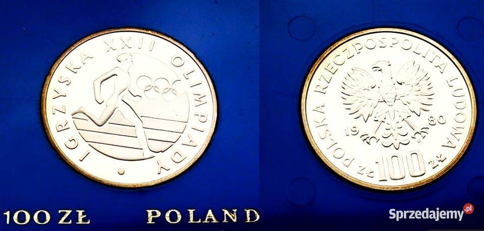POLSKA 1980100Olimpiada w Moskwie MENNICZA Numizmatyka Człuchów