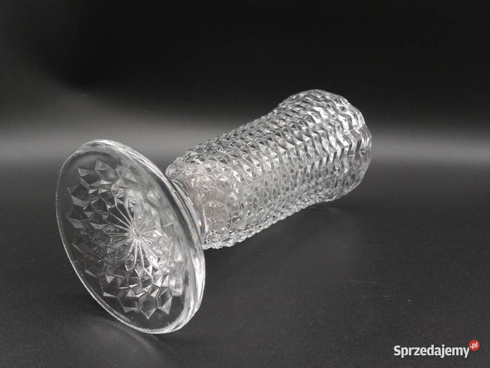Szklany wazon na stopie Porcelana i szkło Raszków sprzedam
