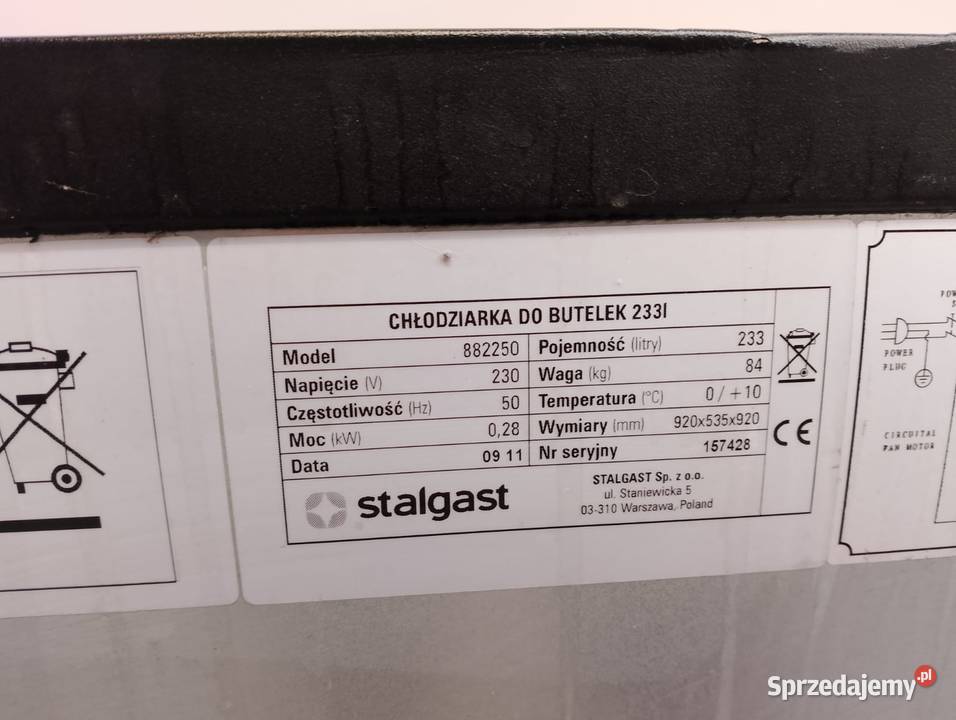 Witryna chłodnicza chłodziarka na butelki Wrocław