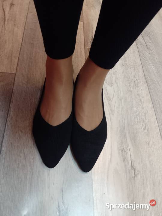 40 Czarne dzianinowe baleriny wieczorowe NOWE Kraków