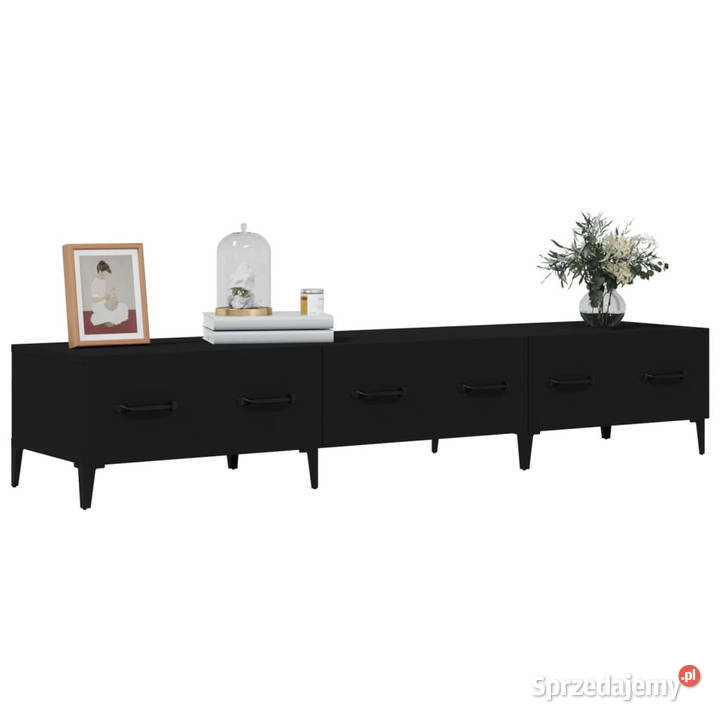 Szafka pod TV czarna 150x345x30 materiał Warszawa