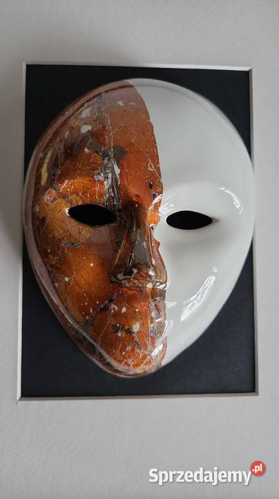 Maska Obraz maska ceramiczna oprawiona w ramę Sierakowice