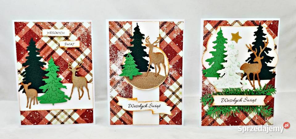 Kartki na Boże Narodzenie ręcznie robione zestaw Wejherowo