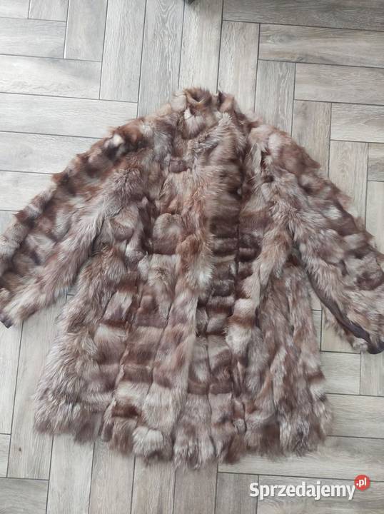 Futro naturalne z lisa biszkopt oversize Kurtki i płaszcze śląskie Gliwice sprzedam