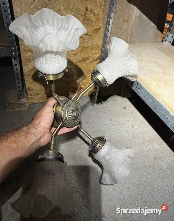 Lampa żyrandol antyk Antic vintage zabytkowa Old Biecz