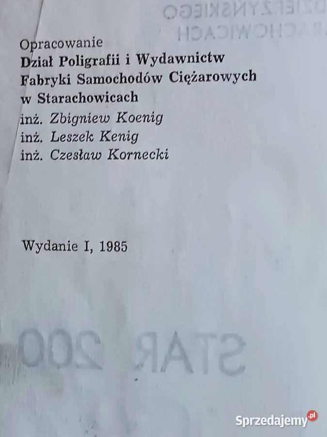 STAR 200 Instrukcja obsługi WEMA Warszawa 1986 Rzeszów sprzedam