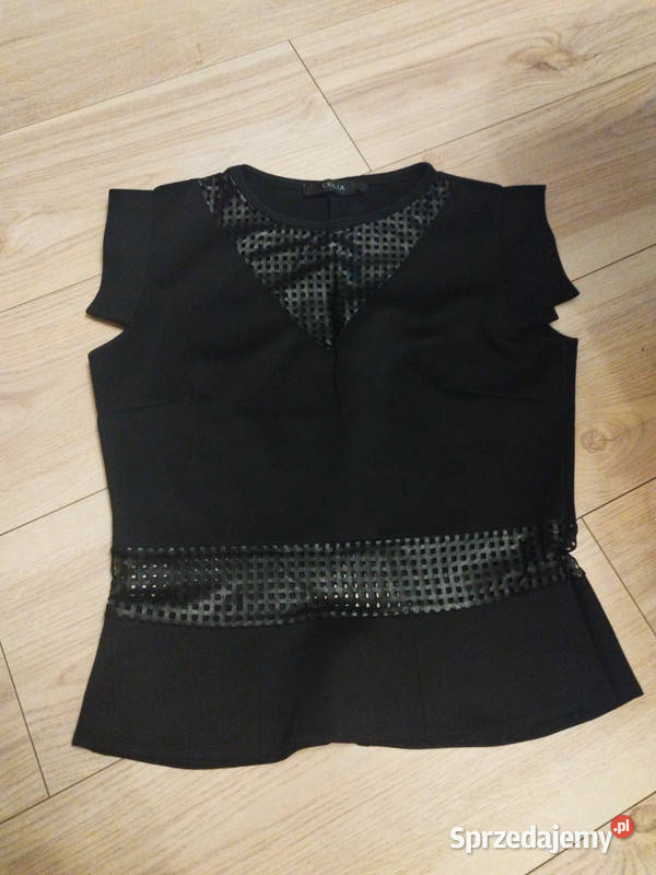 czarna bluzka z krótkim rękawem łódzkie Łódź sprzedam