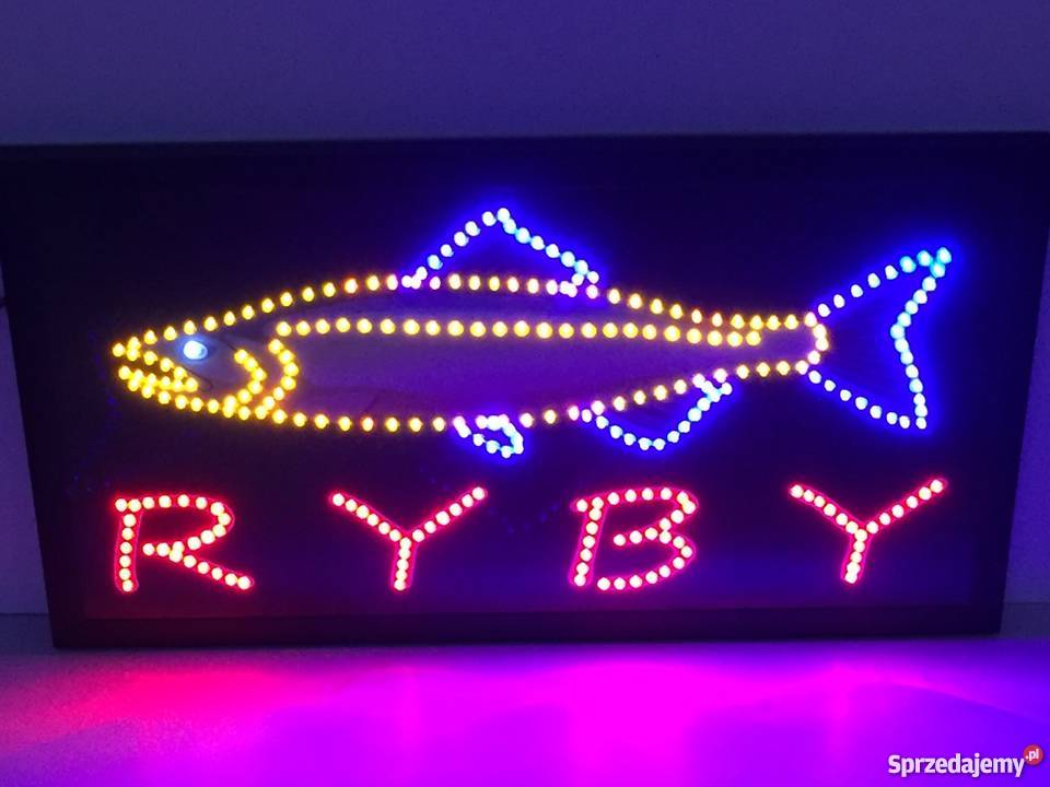 Neon szyld reklama LED 68x38 NOWOŚĆ zewnętrzna zachodniopomorskie Kołobrzeg