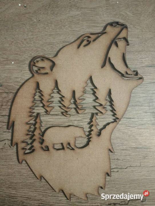 głowa niedźwiedzia ozdoba ażurowa Obrazki i obrazy Wyposażenie wnętrz Nowy Targ
