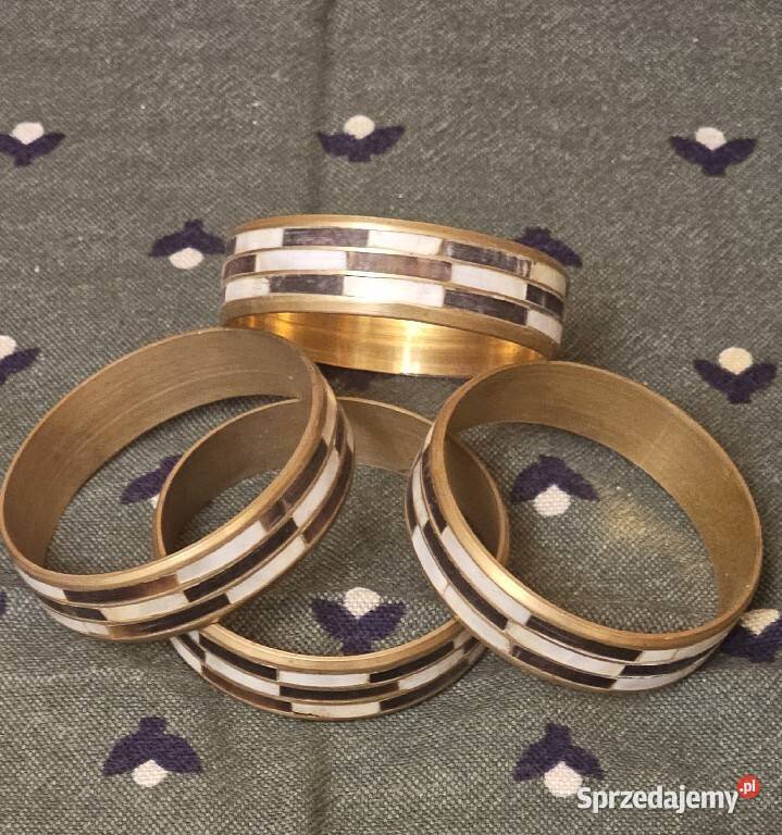 Bransolety czarno białe Vintage z miedzią i masą Katowice