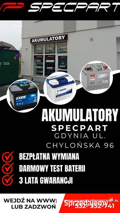 Akumulator 45Ah SPECBAT 330A EN Japan LEWY PLUS pomorskie Gdynia