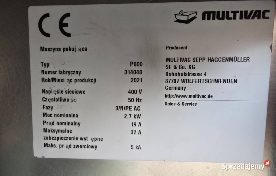 Pakowaczka próżniowa Multivac P600