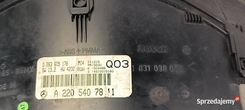 LICZNIK ZEGAR MERCEDES SKLASA W220 A2205407811 Lipno sprzedam