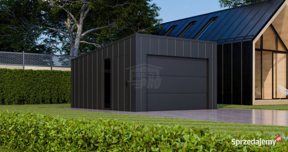 Garaż blaszany 4x6 brama segmentowa okno drzwi Jarocin