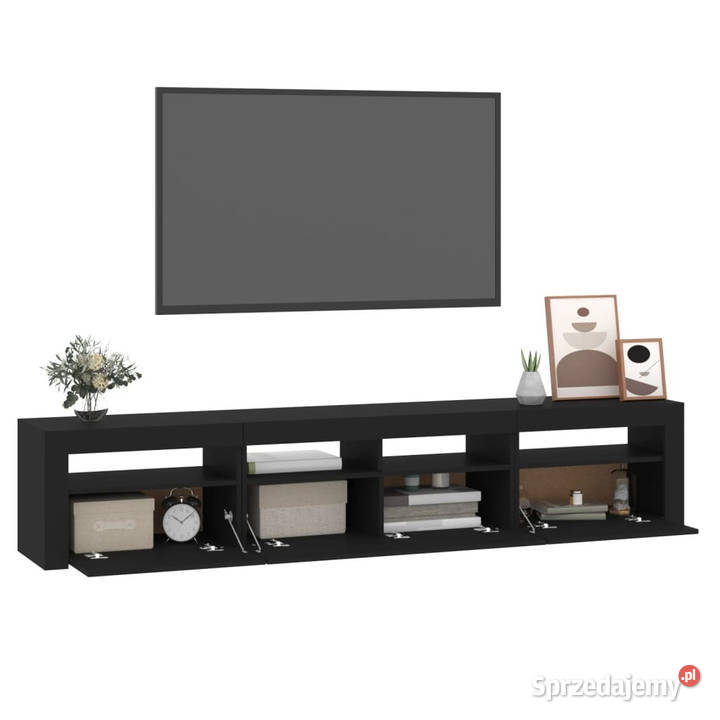 Szafka pod TV z oświetleniem LED czarna