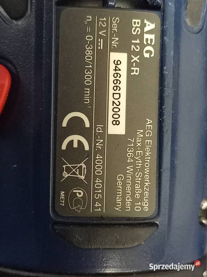 Wietarko WKRĘTARKA AEG BS 12 XR 2X AKUMULATOR Wiertarki i wkrętarki Puck sprzedam