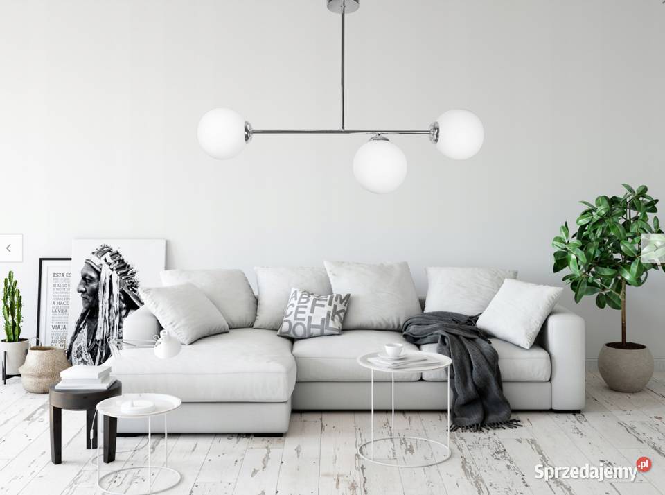 LAMPA WISZĄCA SUFITOWA ŻYRANDOL CHROM 3 4 5 KULE Choroszcz