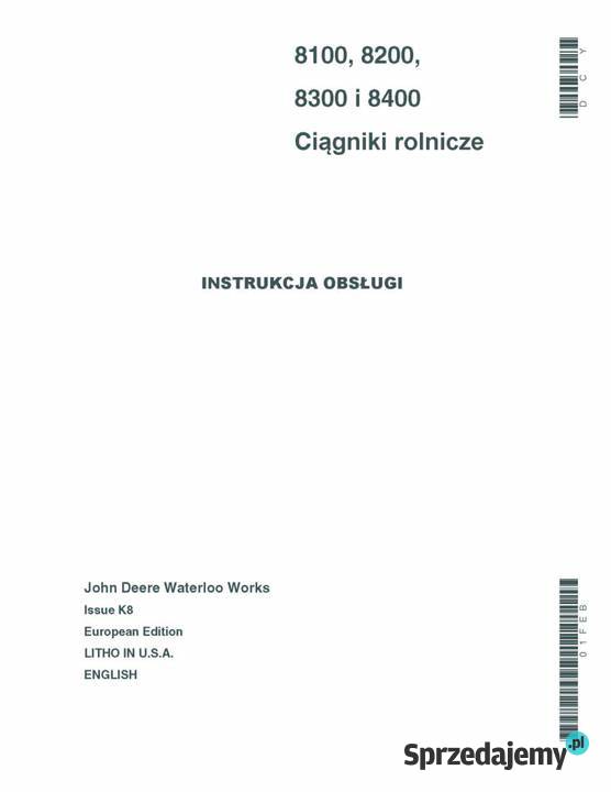 Instrukcja John Deere Ciagnik 8100 8200 8300 sprzedam