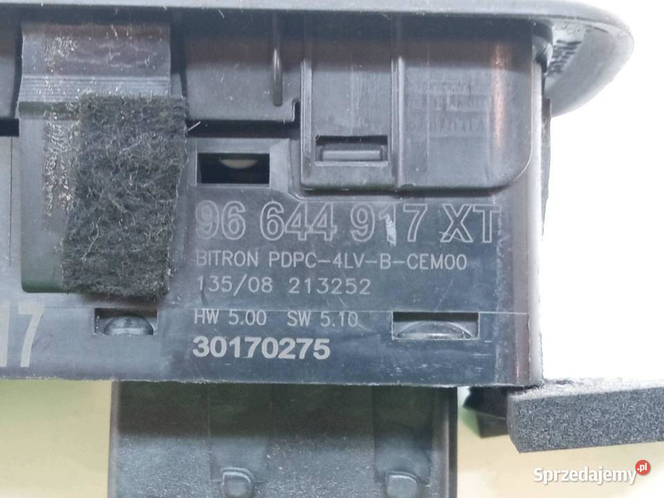 PRZEŁĄCZNIK SZYB LEWY PRZÓD 308 96644917XT Panele sterowania, przełączniki sprzedam